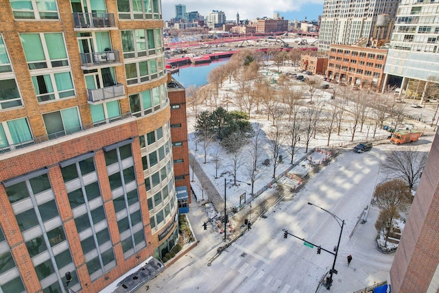 aerial view with a view of city