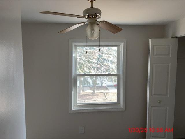 interior details with ceiling fan