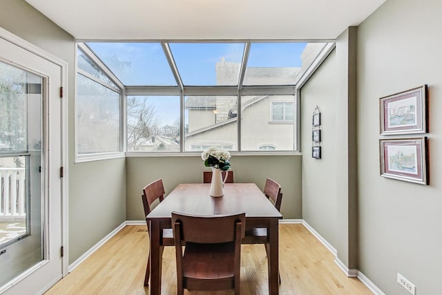 dining room featuring light wood-type flooring