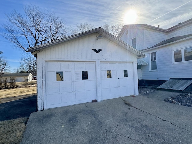 garage with driveway