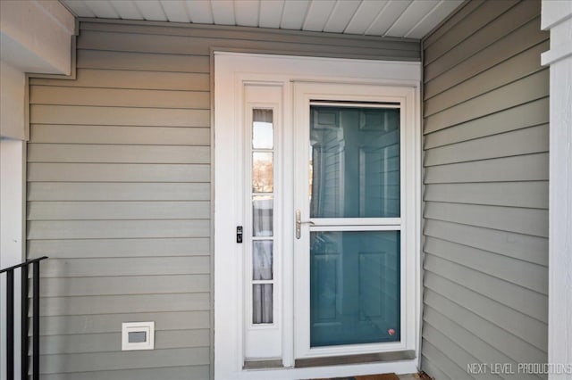 view of doorway to property