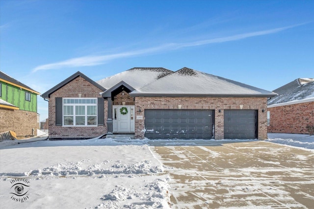 view of front of house with a garage