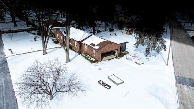 view of snowy aerial view