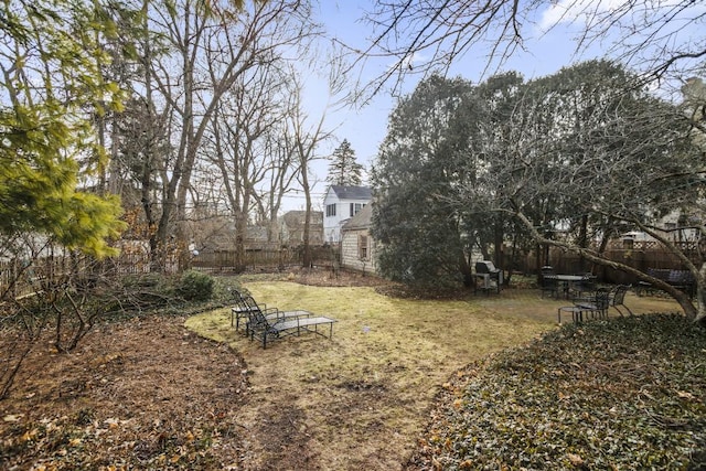 view of yard featuring fence