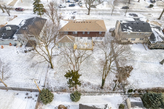 view of snowy aerial view