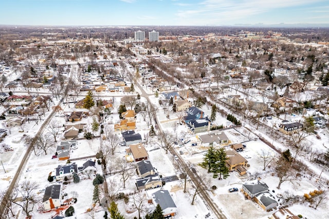 view of snowy aerial view