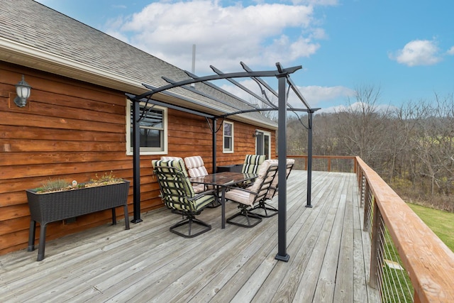 deck with a pergola