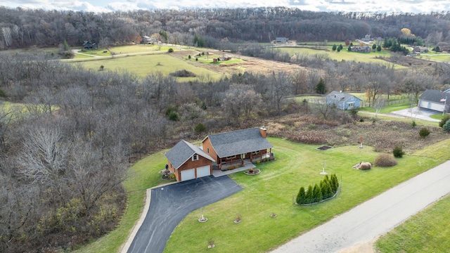 drone / aerial view with a rural view