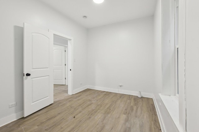 empty room featuring light wood-type flooring