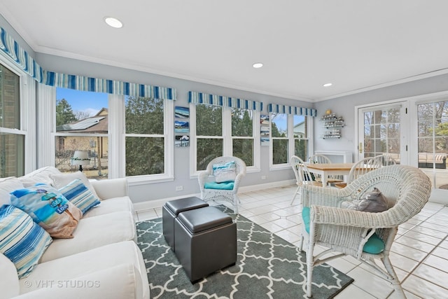 sunroom / solarium featuring a healthy amount of sunlight