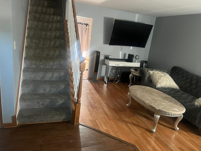 living room featuring hardwood / wood-style flooring