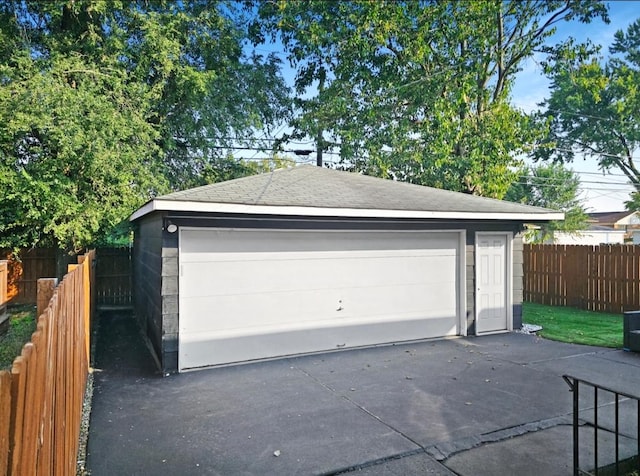 view of garage