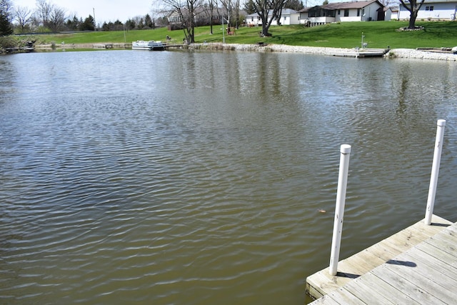 1407 Country Club Ln, Loda, IL 60948 - view of dock with a lawn and a water view