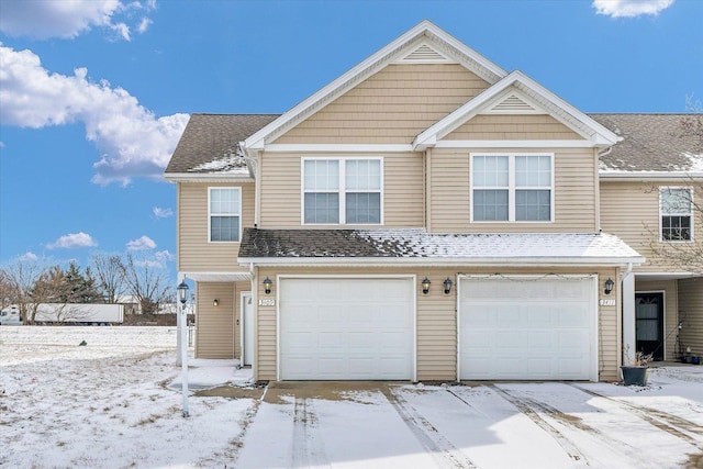 view of front of house with a garage