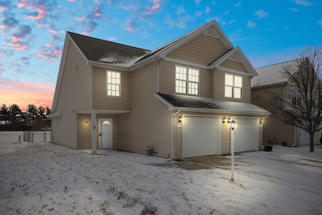 view of front property featuring a garage