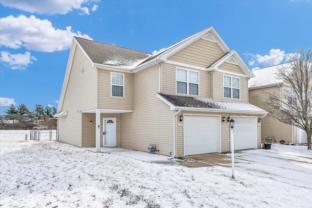 view of front of house with a garage