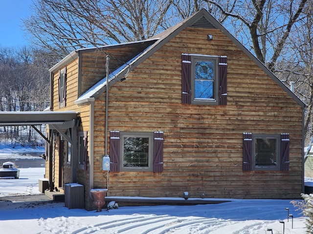 view of snowy exterior