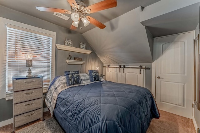 1756 Winaki Trl, Algonquin, IL 60102 - carpeted bedroom featuring lofted ceiling, a ceiling fan, and baseboards
