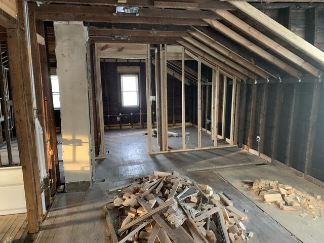 view of unfinished attic
