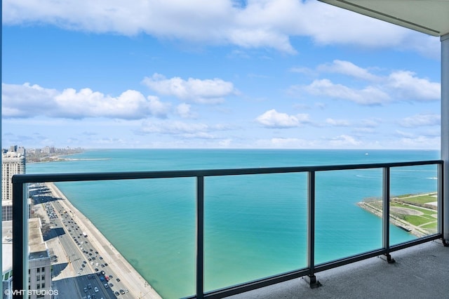 balcony with a water view