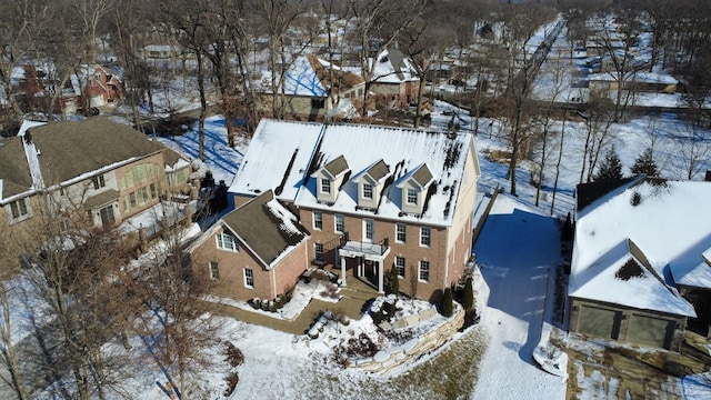 view of snowy aerial view