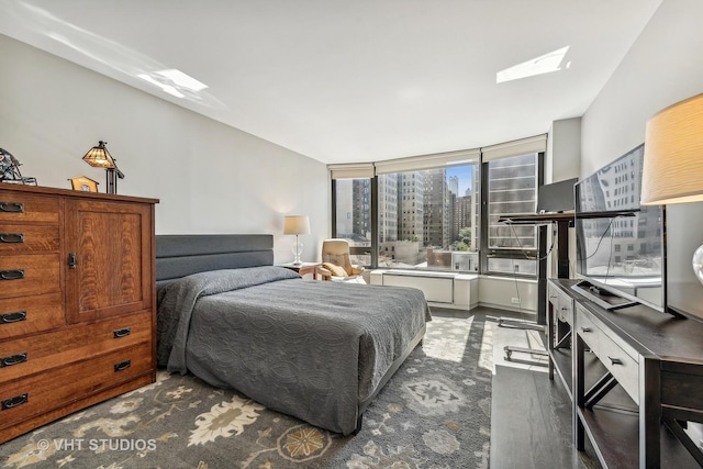 bedroom featuring a skylight