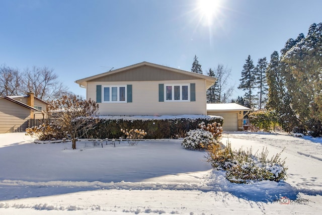 view of front of house with a garage