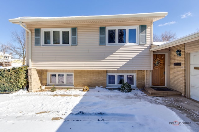 view of split level home