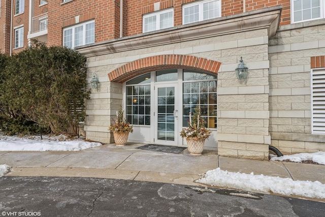 entrance to property with french doors