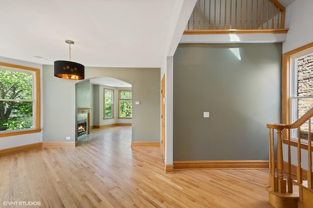 interior space featuring light hardwood / wood-style flooring and plenty of natural light