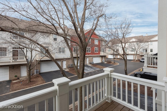 wooden terrace featuring central AC