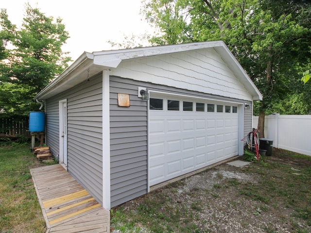 view of garage