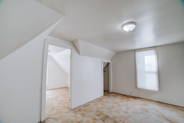 additional living space with carpet and vaulted ceiling