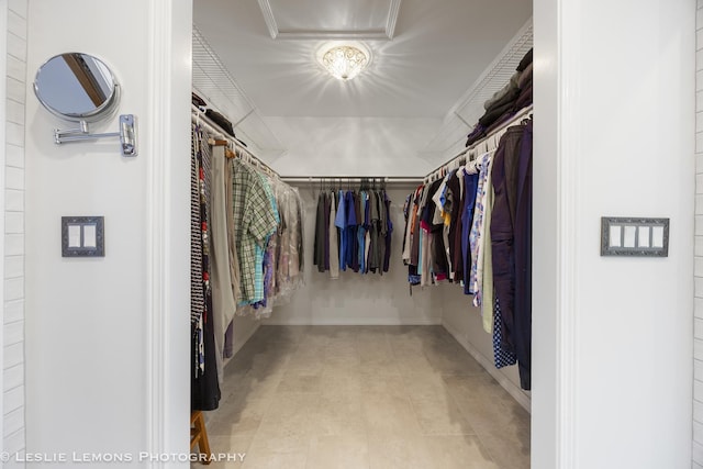 view of walk in closet