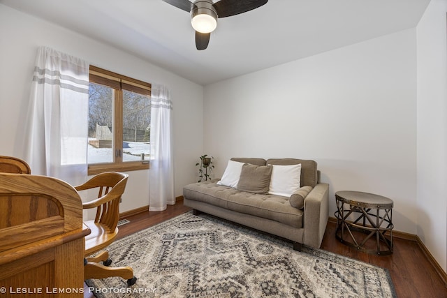 15022 S Woodcrest Ave, Homer Glen, IL 60491 - office featuring a ceiling fan and wood finished floors