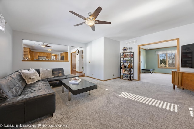 living room with carpet