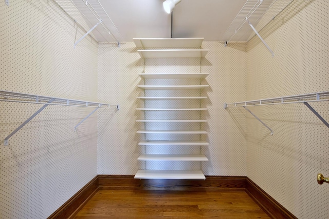 spacious closet featuring wood finished floors