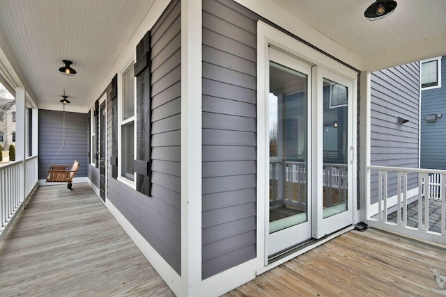 deck with covered porch