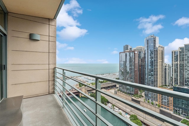 balcony with a water view