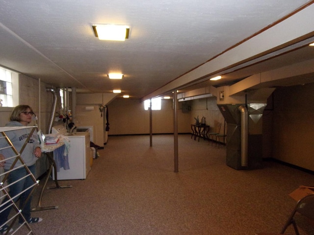 basement with independent washer and dryer