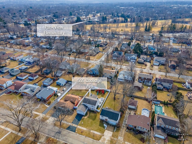 birds eye view of property featuring a residential view