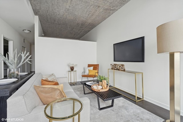 living room featuring hardwood / wood-style floors