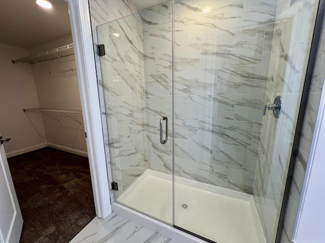 bathroom featuring walk in shower