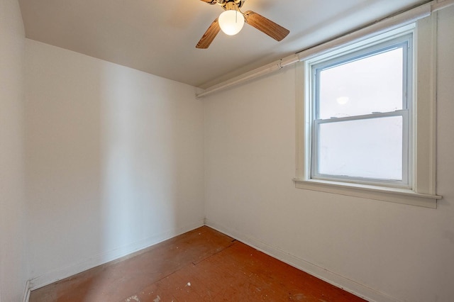 spare room featuring ceiling fan