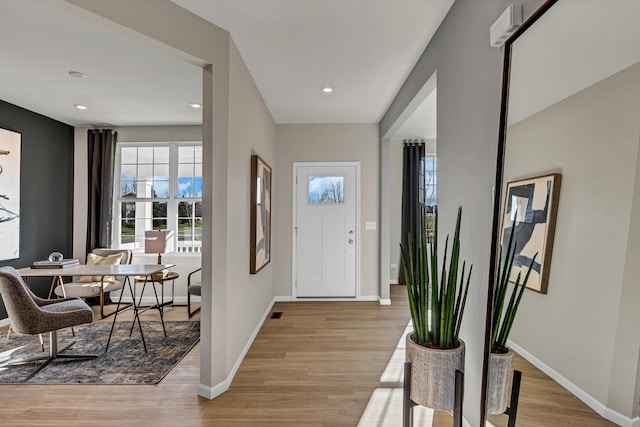 foyer entrance featuring light hardwood / wood-style flooring