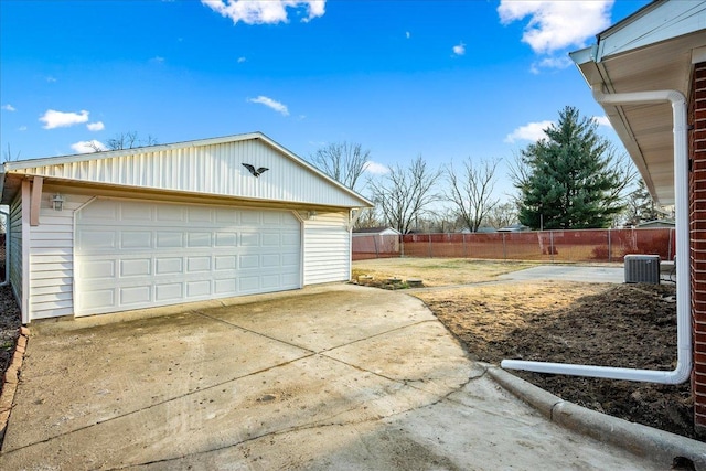 garage featuring central air condition unit