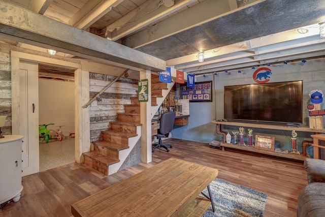 interior space featuring wood-type flooring