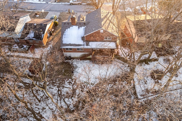 view of snowy aerial view