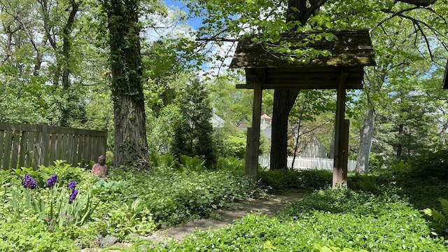 view of yard with fence