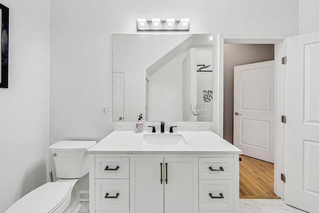 bathroom with toilet and vanity